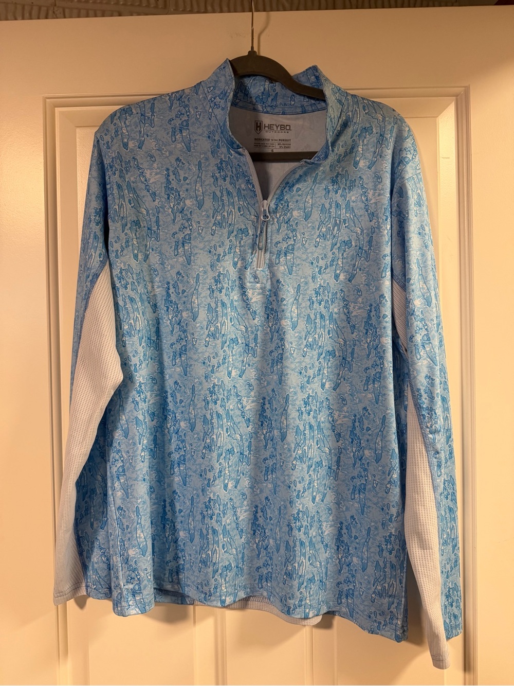 HEYBO Outdoors Men’s Small Blue Performance 1/4 Zip Fishing Shirt T102